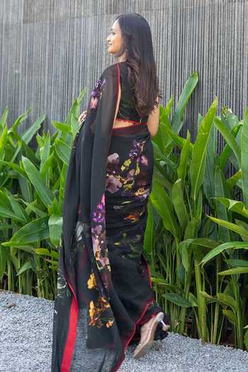 Issa Studio By Chetana & Swathi Cerea Floral Print Saree With Blouse 