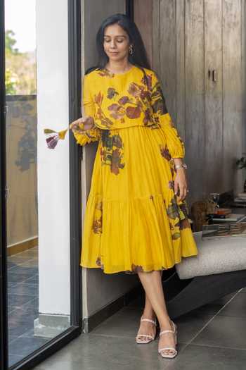 Issa Studio By Chetana & Swathi Zalea Sunshine Pleated Dress 
