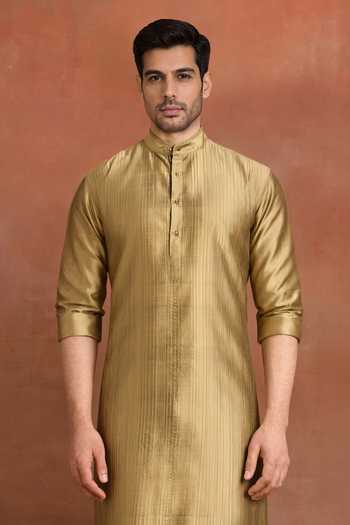 Buy Raghavendra Rathore Jodhpur Olive Green Dupion Imperial Straight Kurta Online at Aza Fashions Buy_Raghavendra Rathore Jodhpur_Olive Green Dupion Imperial Straight Kurta _Online_at_Aza_Fashions