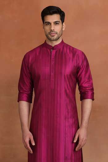 Buy Raghavendra Rathore Jodhpur Fuchsia Dupion Luminaire Kurta Online at Aza Fashions Buy_Raghavendra Rathore Jodhpur_Fuchsia Dupion Luminaire Kurta _Online_at_Aza_Fashions