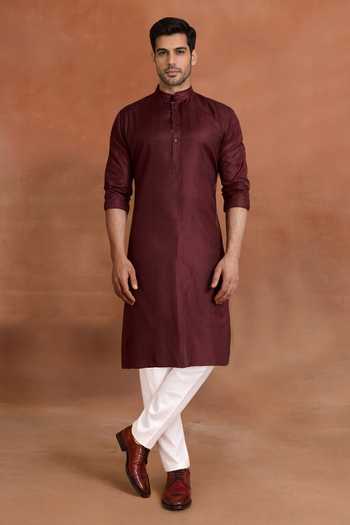 Raghavendra Rathore Jodhpur Merlot Classic Kurta 