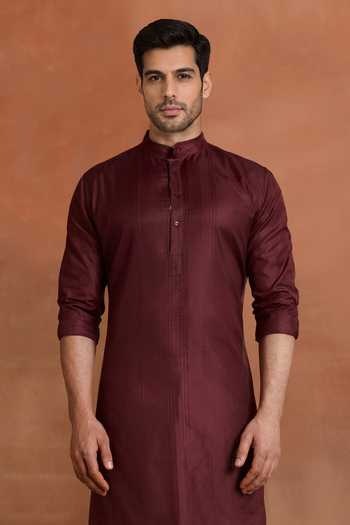 Raghavendra Rathore Jodhpur Merlot Classic Kurta 