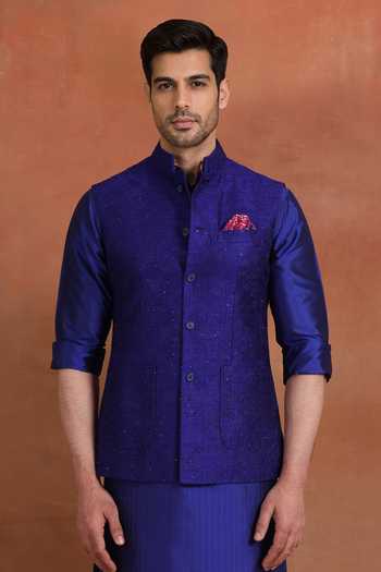 Raghavendra Rathore Jodhpur Royal Azure Nehru Jacket 