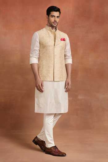 Raghavendra Rathore Jodhpur Off White Silk Imperial Nehru Jacket Online at Aza Fashions Raghavendra Rathore Jodhpur_Off White Silk Imperial Nehru Jacket _Online_at_Aza_Fashions