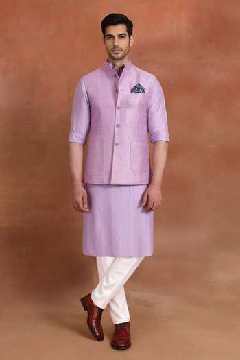 Raghavendra Rathore Jodhpur Purple Silk Amethyst Geometric Pattern Nehru Jacket Online at Aza Fashions Raghavendra Rathore Jodhpur_Purple Silk Amethyst Geometric Pattern Nehru Jacket _Online_at_Aza_Fashions