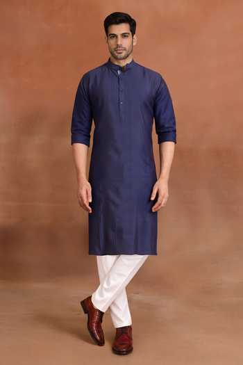 Raghavendra Rathore Jodhpur Deep Azure Classic Kurta 