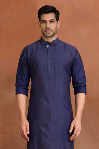 Raghavendra Rathore Jodhpur Deep Azure Classic Kurta 
