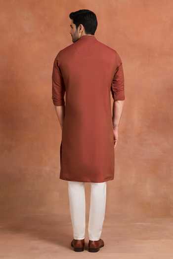 Raghavendra Rathore Jodhpur Terracotta Lattice Kurta 