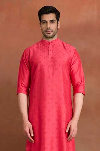 Buy Raghavendra Rathore Jodhpur Pink Cotton Gulnaar Regal Kurta Online at Aza Fashions Buy_Raghavendra Rathore Jodhpur_Pink Cotton Gulnaar Regal Kurta _Online_at_Aza_Fashions