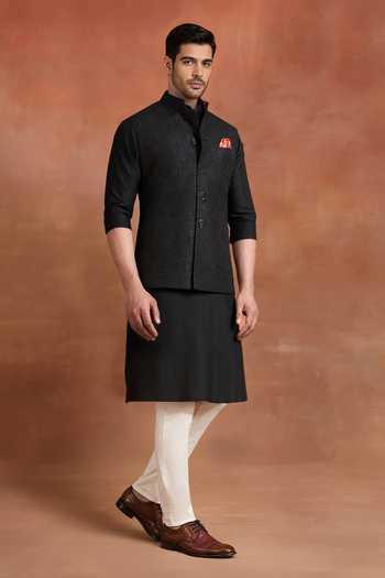 Buy Raghavendra Rathore Jodhpur Black Silk Ebon Embellished Nehru Jacket Online at Aza Fashions Buy_Raghavendra Rathore Jodhpur_Black Silk Ebon Embellished Nehru Jacket _Online_at_Aza_Fashions