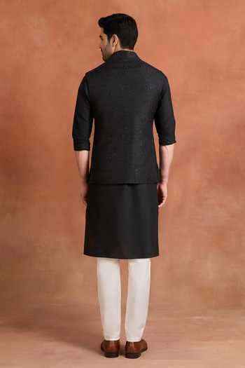 Raghavendra Rathore Jodhpur Ebon Embellished Nehru Jacket 