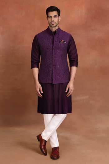 Raghavendra Rathore Jodhpur Raw Silk Heritage Nehru Jacket 