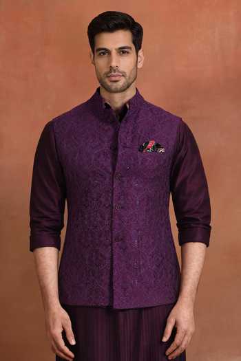 Raghavendra Rathore Jodhpur Raw Silk Heritage Nehru Jacket 