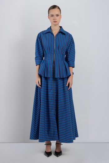 LEH STUDIOS Ame Stripe Print Dress 