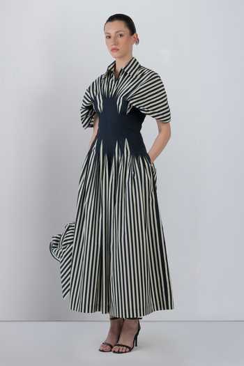 LEH STUDIOS Zora Stripe Print Dress 