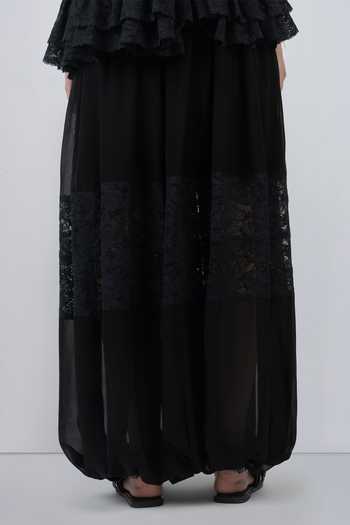 Shop LEH STUDIOS Black Viscose, Polyester Georgette Balloon Pant Shop_LEH STUDIOS_Black Viscose, Polyester Georgette Balloon Pant