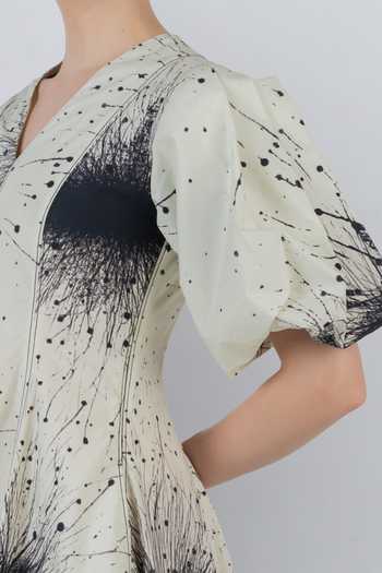 Shop_LEH STUDIOS_Black Cotton V-neck Splatter Thalia Dress _Online_at_Aza_Fashions