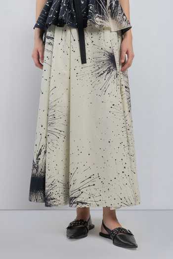 LEH STUDIOS_Black Cotton V-neck Kimono Layered Printed Dress _at_Aza_Fashions