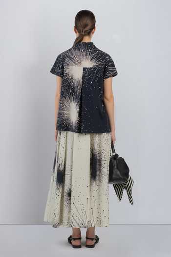 LEH STUDIOS Kimono Layered Printed Dress 