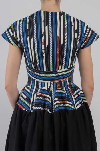 Buy LEH STUDIOS Black Cotton V-neck Sia Abstract Bodice Dress Buy_LEH STUDIOS_Black Cotton V-neck Sia Abstract Bodice Dress