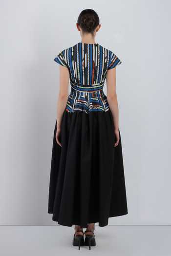 LEH STUDIOS Sia Abstract Bodice Cotton Dress 