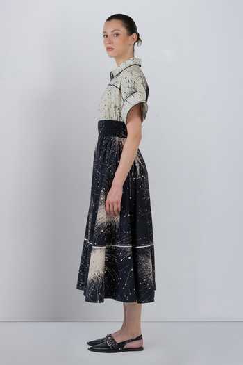 LEH STUDIOS_Black Cotton Collared Neck Esther Dress _Online_at_Aza_Fashions