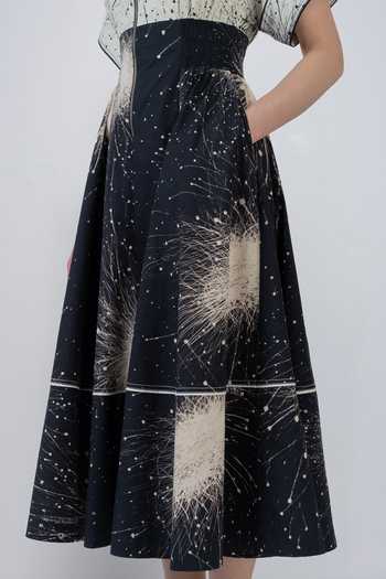 Shop_LEH STUDIOS_Black Cotton Collared Neck Esther Dress _Online_at_Aza_Fashions