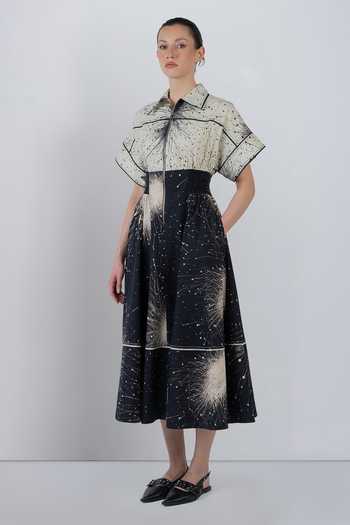 Buy_LEH STUDIOS_Black Cotton Collared Neck Esther Dress 