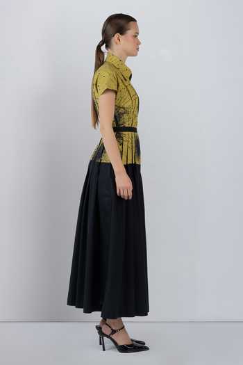 Buy_LEH STUDIOS_Black Cotton Collared Neck Tyra Printed Dress _Online_at_Aza_Fashions