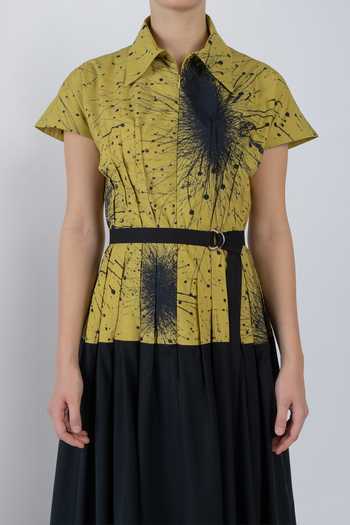 Shop_LEH STUDIOS_Black Cotton Collared Neck Tyra Printed Dress 
