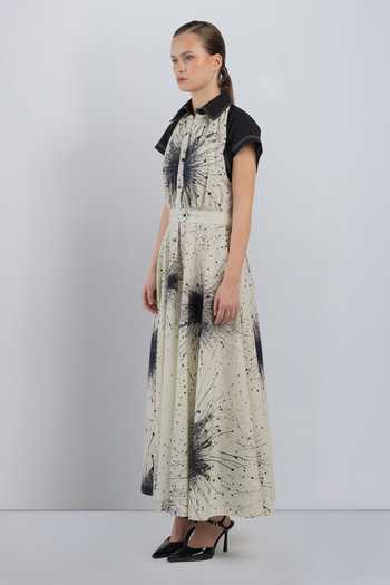 Buy_LEH STUDIOS_Black Cotton Collared Neck Karolyn Print Dress _Online_at_Aza_Fashions