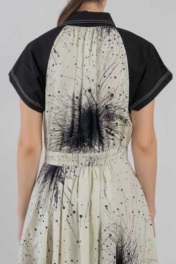 Shop_LEH STUDIOS_Black Cotton Collared Neck Karolyn Print Dress _Online_at_Aza_Fashions