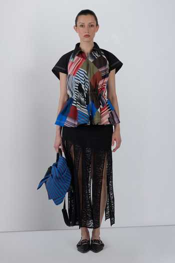 LEH STUDIOS Patchwork Parka Cotton Top 