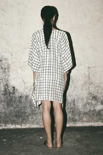 Atbw Grid Notebook Print Kaftan Dress 