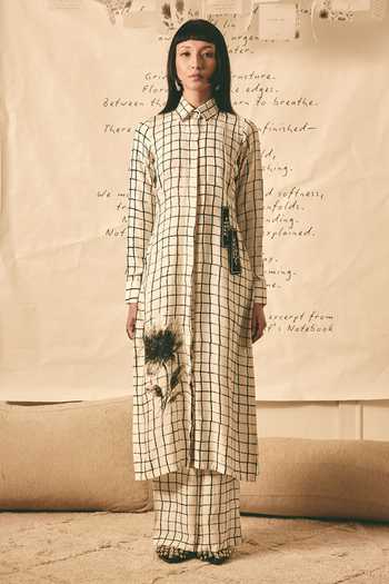 Atbw Bookmark Grid Print Kurta 