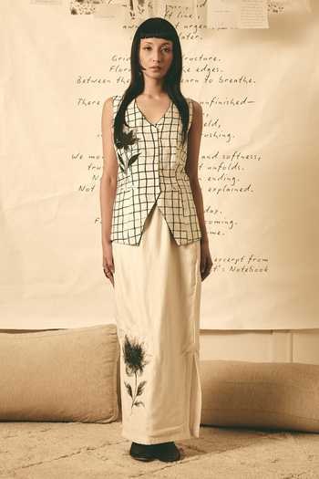 Buy_Atbw_Black Silk Satin V-neck Reversible Grid Print Waistcoat _Online_at_Aza_Fashions