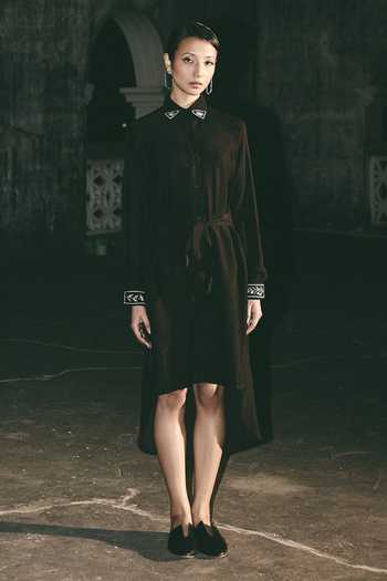 Atbw Black Canvas Shirt Dress 