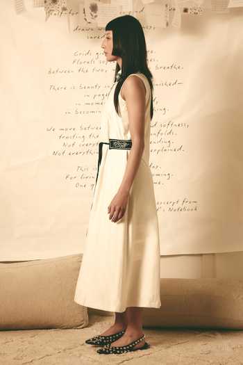 Atbw White Silk Satin Collared Neck Embroidered Tab Dress Online at Aza Fashions Atbw_White Silk Satin Collared Neck Embroidered Tab Dress _Online_at_Aza_Fashions