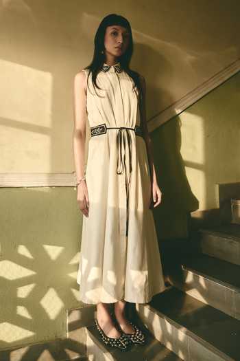 Atbw Embroidered Collar Tab Dress 