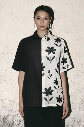 Atbw Canvas Color Blocked Shirt 