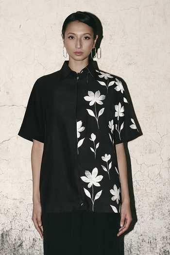 Atbw Canvas Floral Motif Shirt 