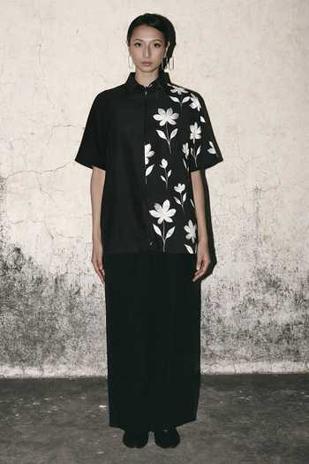 Atbw Canvas Floral Motif Shirt 