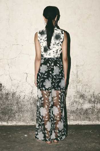 Atbw Hand Drawn Floral Print Crop Top 