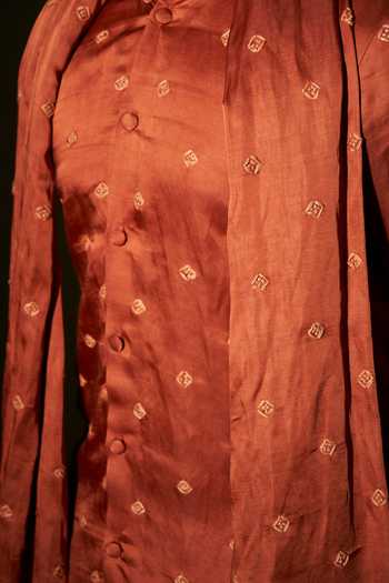Kaaj Button X AZA Rust Satin, Linen Embroidery Thread Kurta Set For Kids Online at Aza Fashions Kaaj Button X AZA_Rust Satin, Linen Embroidery Thread Kurta Set For Kids_Online_at_Aza_Fashions