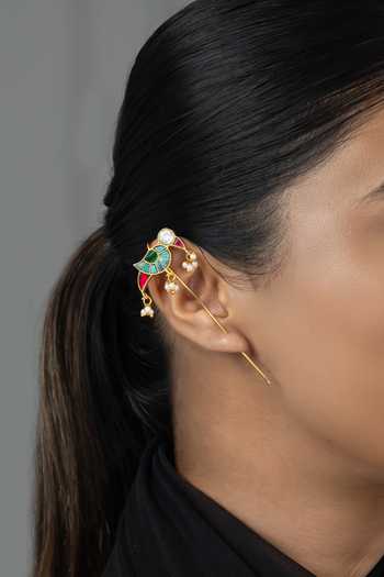 Joules by Radhika Multi Color Tavina Embellished Ear Cuffs Online at Aza Fashions Joules by Radhika_Multi Color Tavina Embellished Ear Cuffs _Online_at_Aza_Fashions