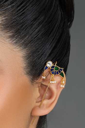 Shop Joules by Radhika Multi Color Vayra Embellished Ear Cuffs at Aza Fashions Shop_Joules by Radhika_Multi Color Vayra Embellished Ear Cuffs _at_Aza_Fashions