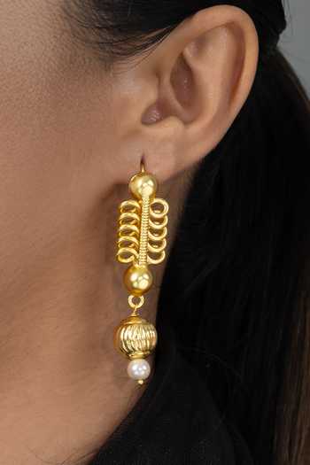 Joules by Radhika Gold Plated Saniya Drop Earrings Online at Aza Fashions Joules by Radhika_Gold Plated Saniya Drop Earrings _Online_at_Aza_Fashions