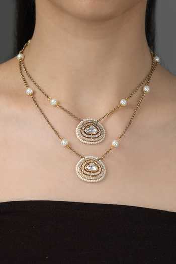 Joules by Radhika Myvra Embellished Layered Necklace 