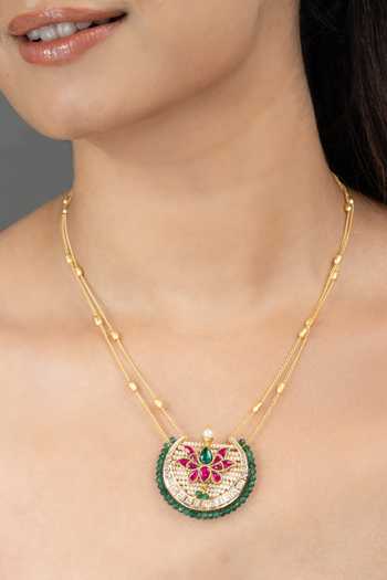 Joules by Radhika Zayana Floral Pendant Necklace 