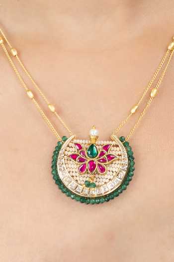 Buy Joules by Radhika Gold Plated Zayana Floral Pendant Necklace Online at Aza Fashions Buy_Joules by Radhika_Gold Plated Zayana Floral Pendant Necklace _Online_at_Aza_Fashions